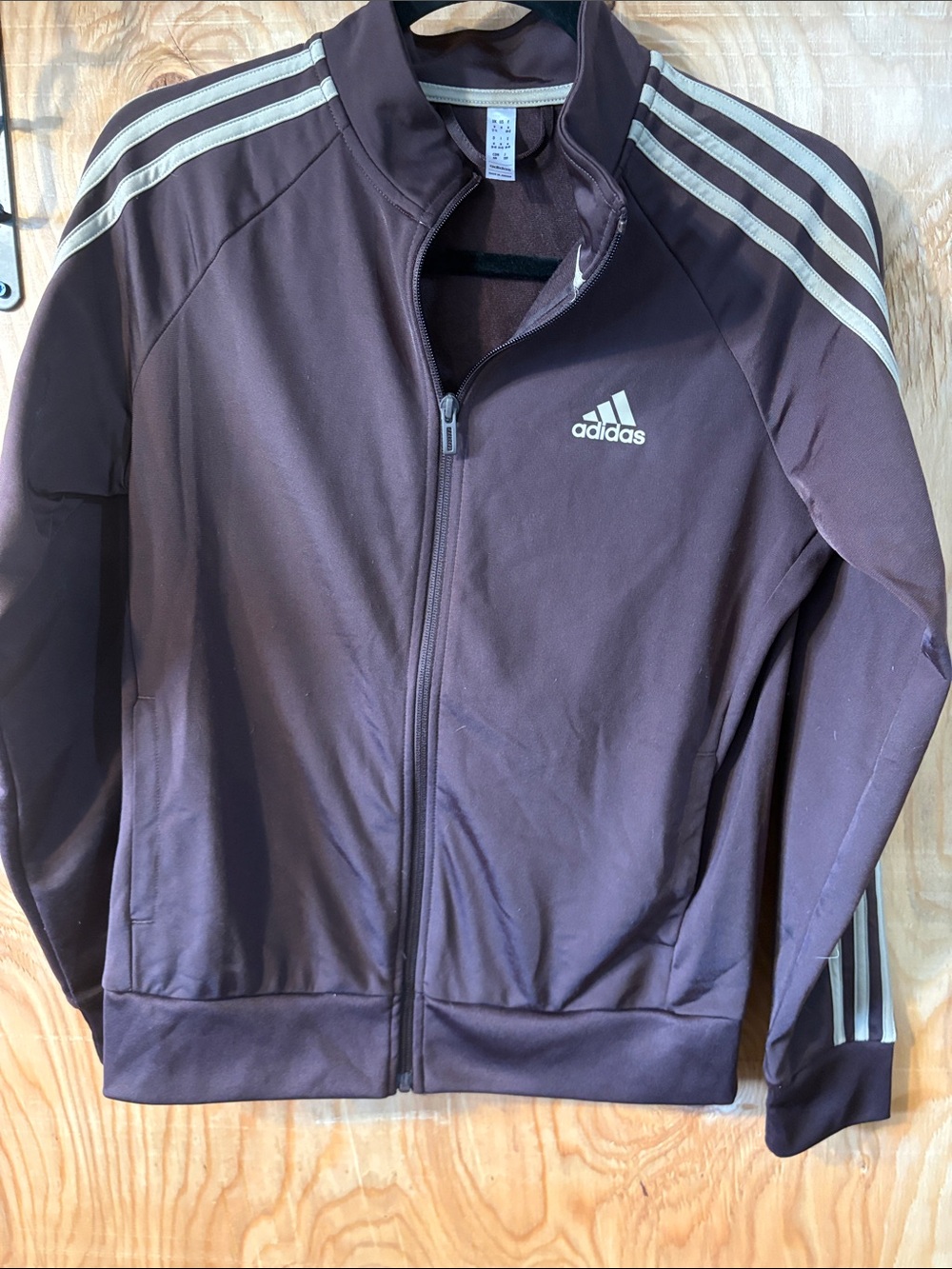 Adidas Men's Maroon Full-Zip Track Jacket